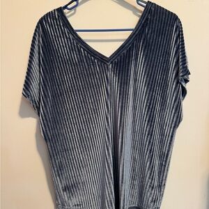 She + Sky Blue Relaxed Short Sleeve Blouse